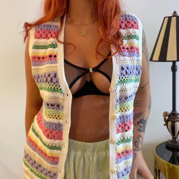 Vintage Knit Vest Koret - Picture 3 of 4